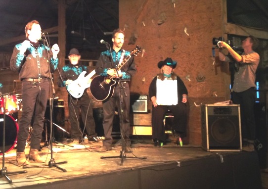 on the set of perfect cowboy